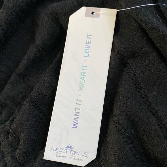 NWT Almost Famous Plus Size Comfy Ribbed & Ruched Dress or Tunic, Black, Size 2X - Picture 7 of 11